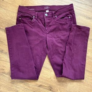 Loft Wine Colored Denim Pants